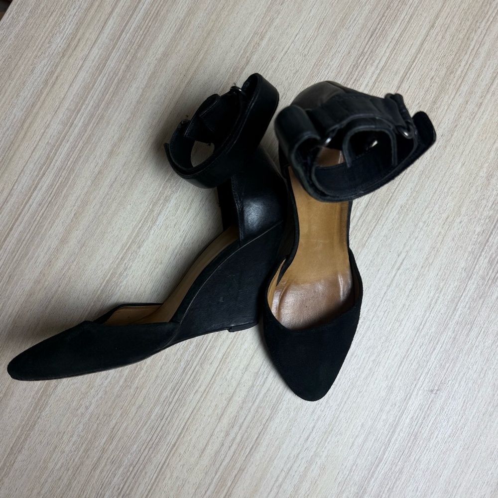 Isabel Marant - Suede D’Orsay Wedge Pumps- Black Suede- Sz 41